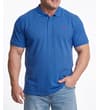 Thumbnail Dusty blue polo shirt worn with jeans.
